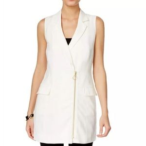 INC International Concepts Asymmetrical Zip Vest S